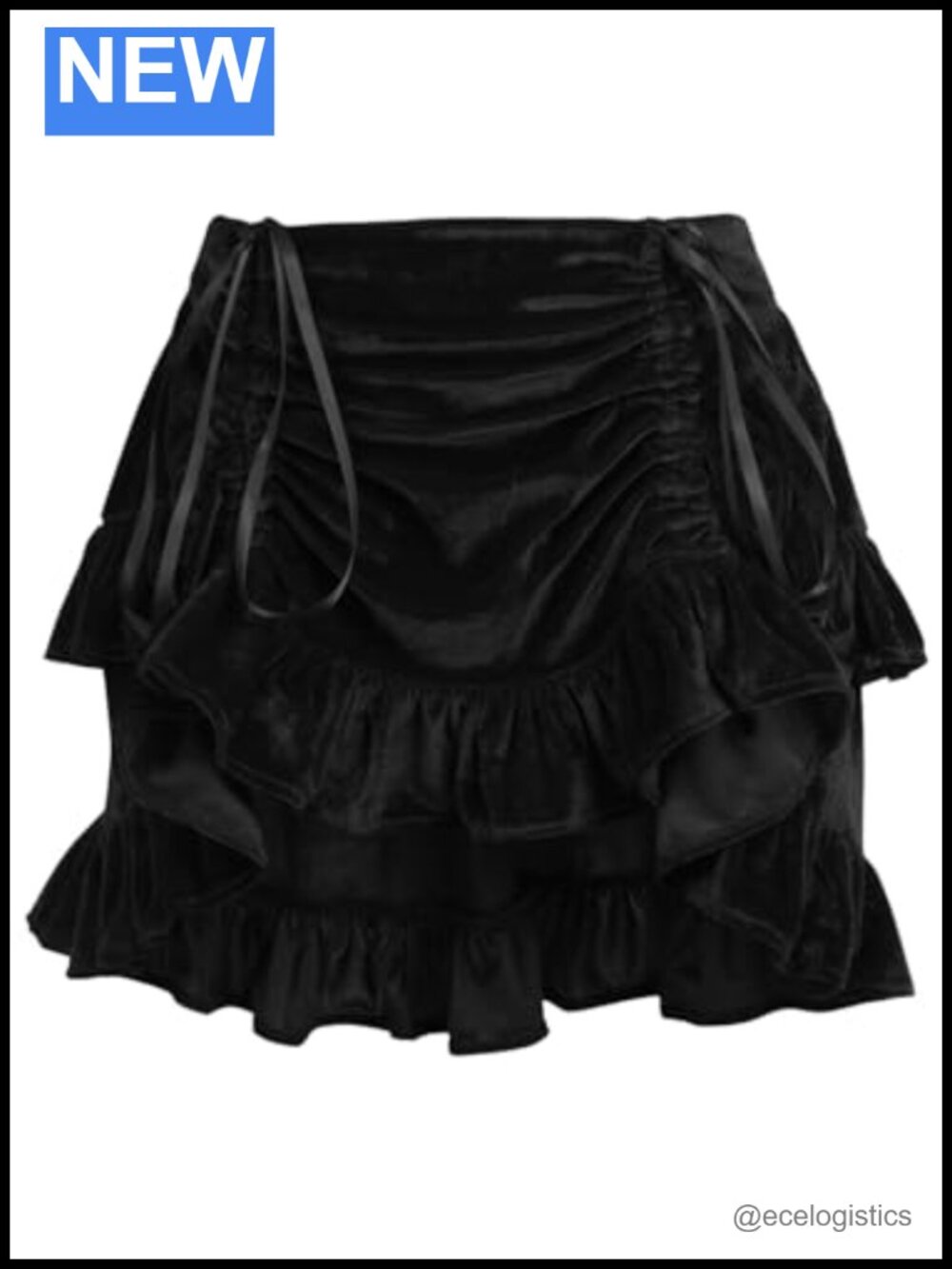 Velvet Ruched Bustle Skirt with Adjustable Front Length | Halloween Dance Skirt